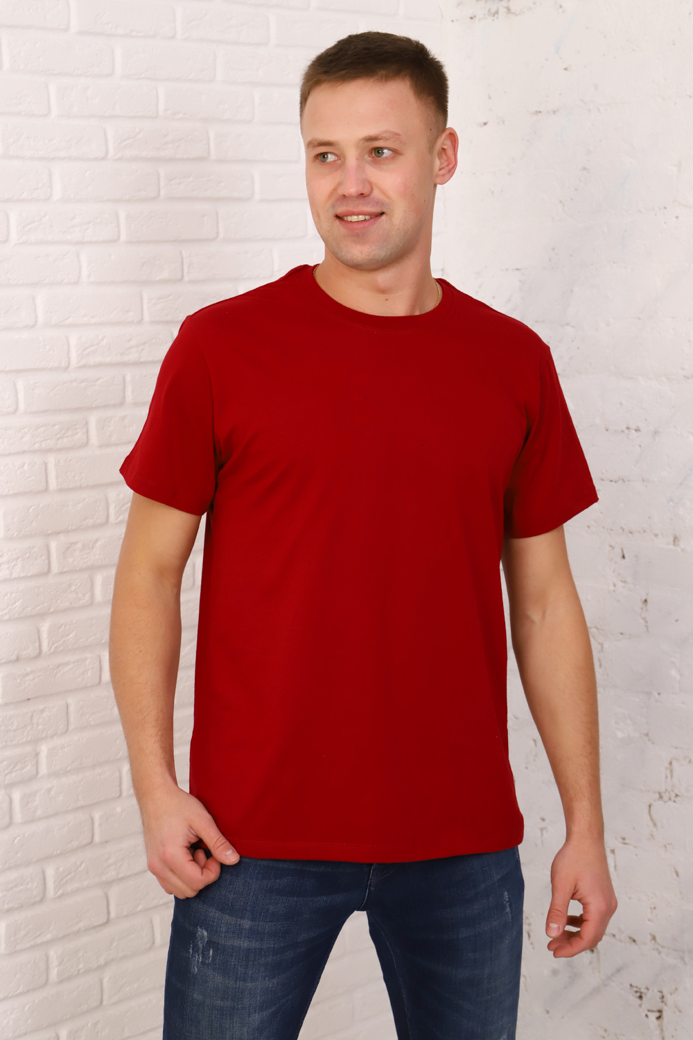 Футболка мужская, бордовый р-р 60, арт. BTFO-1, Barakattex Plus Group