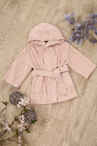 Халат детский махровый "Элит" с капюшоном, цвет: 022-Бежевый, р. 98/104