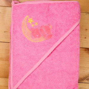 Уголок детский махровый 100х100 см с аппликацией, цвет: 105-Ярко-розовый