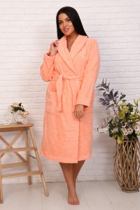 Халат женский махровый "Элит" с воротником шалькой, цвет: 028-Персиковый, р-р 48